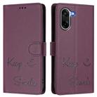 For OnePlus Ace 5 Racing Smile Embossing RFID Leather Phone Case(Violet) - 2