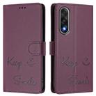 For OnePlus Ace 5 Ultra Smile Embossing RFID Leather Phone Case(Violet) - 2