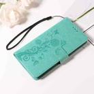 For iPhone 16 Pro Embossed Butterfly Flowers Leather Phone Case(Green) - 2