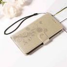 For iPhone SE 2024 Embossed Butterfly Flowers Leather Phone Case(Gold) - 2