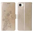 For iPhone SE 2024 Embossed Butterfly Flowers Leather Phone Case(Gold) - 3