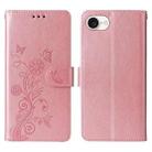 For iPhone SE 2024 Embossed Butterfly Flowers Leather Phone Case(Rose Gold) - 3