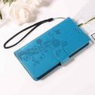 For iPhone 13 mini Embossed Butterfly Flowers Leather Phone Case(Blue) - 2