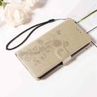 For iPhone XS Max Embossed Butterfly Flowers Leather Phone Case(Gold) - 2