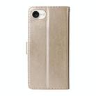 For iPhone 16e Embossed Butterfly Flowers Leather Phone Case(Gold) - 3
