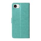 For iPhone 16e Embossed Butterfly Flowers Leather Phone Case(Green) - 3