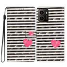 For HMD Pulse+ 3D Pattern Leather Phone Case(Striped Heart) - 1