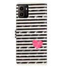 For HMD Pulse+ 3D Pattern Leather Phone Case(Striped Heart) - 3