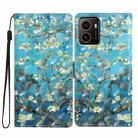 For HMD Pulse+ 3D Pattern Leather Phone Case(Blue Base Apricot Flower) - 1