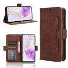 For Samsung Galaxy A36 5G Skin Feel Calf Texture Card Slots Leather Phone Case(Brown) - 1