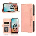 For Samsung Galaxy F16 5G / M16 5G Skin Feel Calf Texture Card Slots Leather Phone Case(Pink) - 1