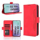 For Samsung Galaxy M56 5G Skin Feel Calf Texture Card Slots Leather Phone Case(Red) - 1