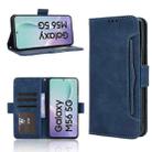 For Samsung Galaxy M56 5G Skin Feel Calf Texture Card Slots Leather Phone Case(Blue) - 1
