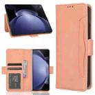 For Samsung Galaxy Z Fold6 with Pen Slot Skin Feel Calf Texture Card Slots Leather Phone Case(Pink) - 1