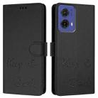 For Motorola Moto G85 Smile Embossing RFID Leather Phone Case(Black) - 3