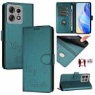 For Motorola Edge 50 Pro Smile Embossing RFID Leather Phone Case(Peacock Green) - 1
