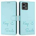 For Motorola Moto G Stylus 5G 2024 Smile Embossing RFID Leather Phone Case(Mint Green) - 3