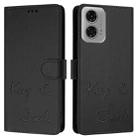 For Motorola Moto G24 4G Global Smile Embossing RFID Leather Phone Case(Black) - 3