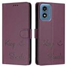 For Motorola Moto G Play 5G 2024 Global Smile Embossing RFID Leather Phone Case(Violet) - 3