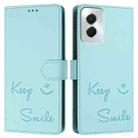 For Motorola Moto G Power 5G 2024 Smile Embossing RFID Leather Phone Case(Mint Green) - 3