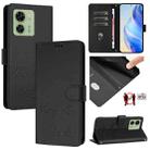 For Motorola Edge 2023 North US Version Smile Embossing RFID Leather Phone Case(Black) - 1