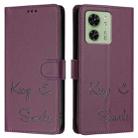 For Motorola Edge 2023 North US Version Smile Embossing RFID Leather Phone Case(Violet) - 3