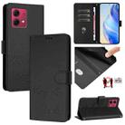 For Motorola Moto G84 5G Smile Embossing RFID Leather Phone Case(Black) - 1