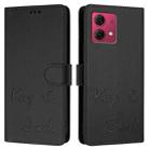 For Motorola Moto G84 5G Smile Embossing RFID Leather Phone Case(Black) - 3