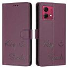 For Motorola Moto G84 5G Smile Embossing RFID Leather Phone Case(Violet) - 3