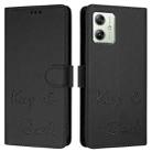 For Motorola Moto G54 5G EU Version Smile Embossing RFID Leather Phone Case(Black) - 3