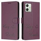 For Motorola Moto G54 5G EU Version Smile Embossing RFID Leather Phone Case(Violet) - 3