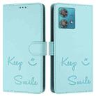 For Motorola Edge 40 Neo 5G Smile Embossing RFID Leather Phone Case(Mint Green) - 3