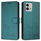 For Motorola Moto G Stylus 2023 4G Smile Embossing RFID Leather Phone Case(Peacock Green) - 3