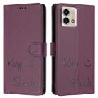 For Motorola Moto G Stylus 2023 4G Smile Embossing RFID Leather Phone Case(Violet) - 3