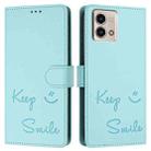 For Motorola Moto G Stylus 5G 2023 Smile Embossing RFID Leather Phone Case(Mint Green) - 3