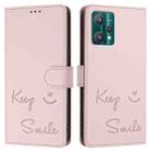 For Motorola Edge 40 Pro 5G Smile Embossing RFID Leather Phone Case(Pink) - 3