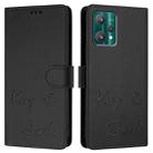 For Motorola Edge 40 Pro 5G Smile Embossing RFID Leather Phone Case(Black) - 3