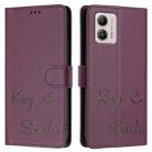 For Motorola Moto G53 5G/G13 4G/G23 4G Smile Embossing RFID Leather Phone Case(Violet) - 3