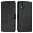 For Motorola Moto E13 4G Smile Embossing RFID Leather Phone Case(Black) - 3