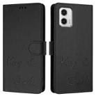 For Motorola Moto G73 5G Smile Embossing RFID Leather Phone Case(Black) - 3