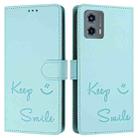 For Motorola Moto G 5G 2023 Smile Embossing RFID Leather Phone Case(Mint Green) - 3