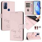 For Motorola G Pure/Moto G Play 2023 Smile Embossing RFID Leather Phone Case(Pink) - 1