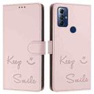For Motorola G Pure/Moto G Play 2023 Smile Embossing RFID Leather Phone Case(Pink) - 3