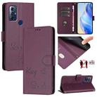 For Motorola G Pure/Moto G Play 2023 Smile Embossing RFID Leather Phone Case(Violet) - 1