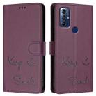 For Motorola G Pure/Moto G Play 2023 Smile Embossing RFID Leather Phone Case(Violet) - 3