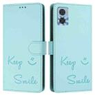 For Motorola Moto E22 4G/E22i 4G Smile Embossing RFID Leather Phone Case(Mint Green) - 3