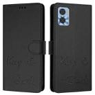 For Motorola Moto E22 4G/E22i 4G Smile Embossing RFID Leather Phone Case(Black) - 3