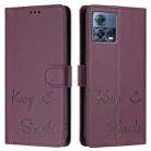 For Motorola Edge 30 Fusion Smile Embossing RFID Leather Phone Case(Violet) - 3