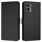 For Motorola Edge 30 Neo Smile Embossing RFID Leather Phone Case(Black) - 3