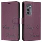 For Motorola Edge 5G UW 2022 Smile Embossing RFID Leather Phone Case(Violet) - 3